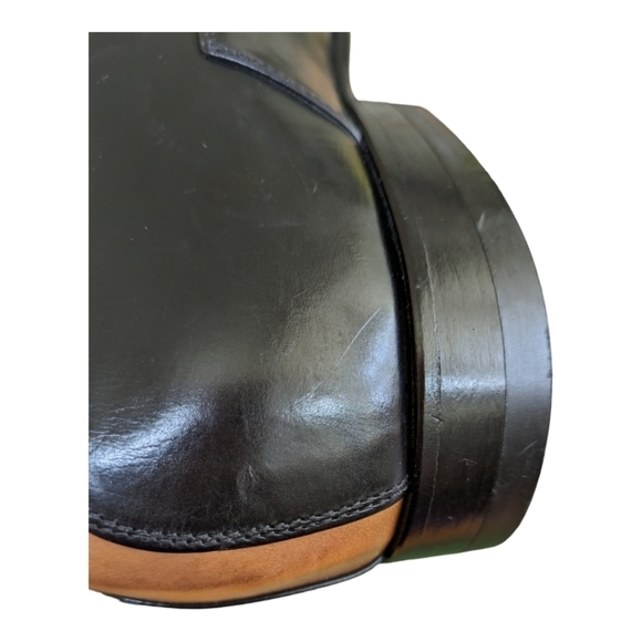 Alexander McQueen Black Leather Tan Elastic Square Toe Loafers Size 8.5-9 Sharp! main image 5